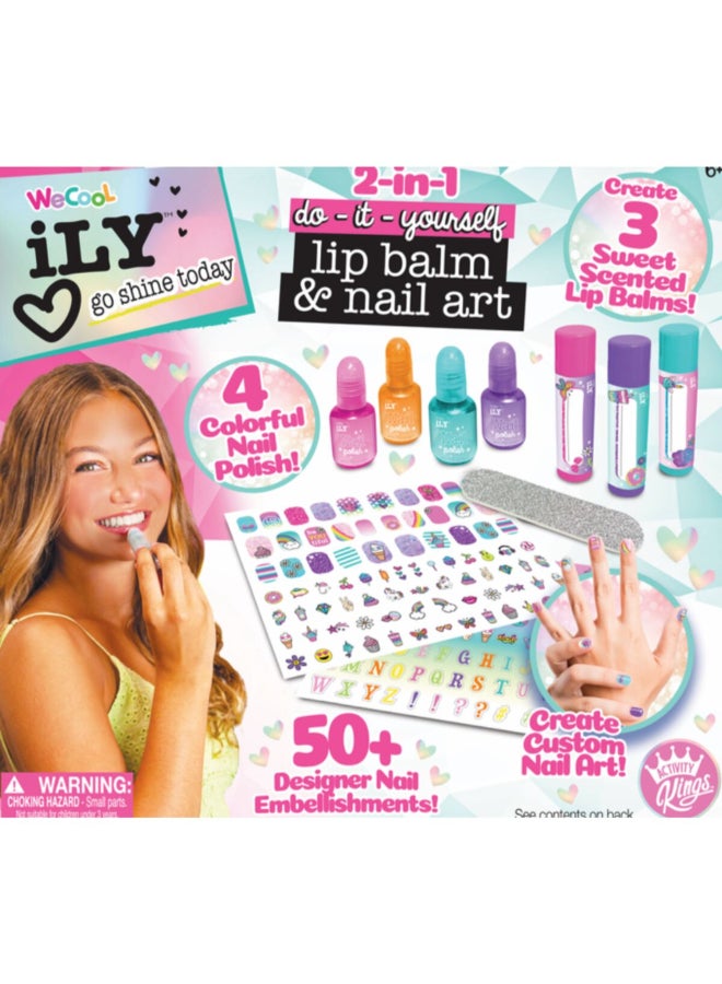 WeCool 2-in-1 Do-it-Yourself Lip Balm and Nail Art Set Multicolour 27.94 x 5.08 x 30.48 cm WIL111204 - Image 2
